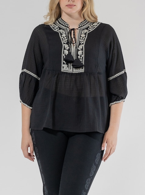 Imagen 0 de Blusa de mujer cuello mao manga tres cuartos