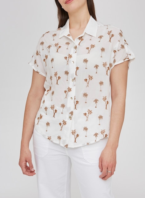 Imagen 0 de Blusa de mujer cuello solapa con bordados