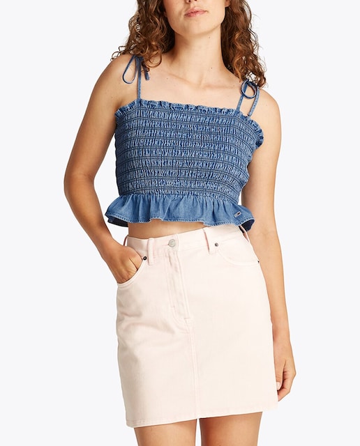 Imagen 0 de Top de chambray con corte ajustado