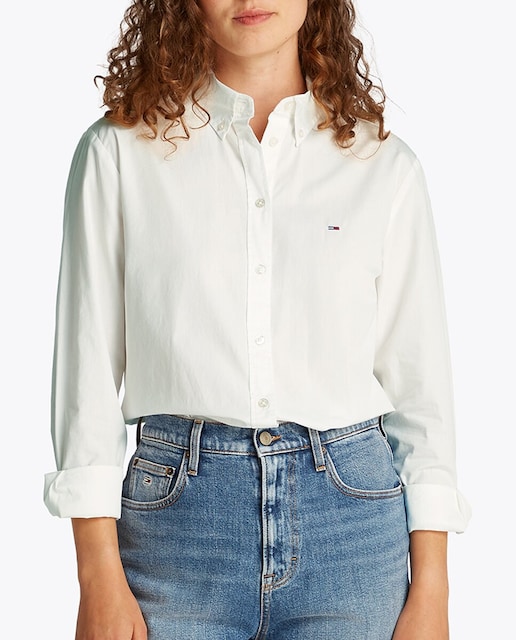 Imagen 0 de Camisa de mujer de popelín con diseño a rayas