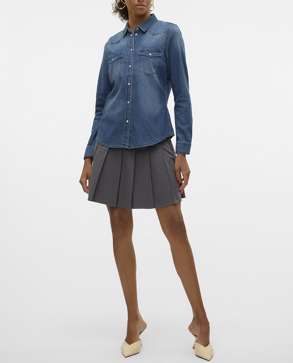 Imagen 0 de Camisa denim de mujer con bolsillos en el pecho