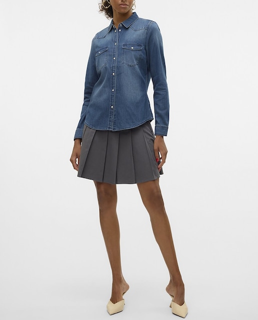Imagen 0 de Camisa denim de mujer con bolsillos en el pecho