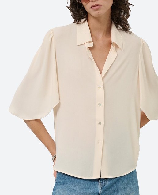 Imagen 0 de Blusa de mujer manga volante tejido fluido