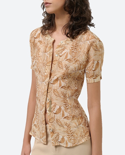 Imagen 0 de Blusa de mujer de manga corta en gasa estampada