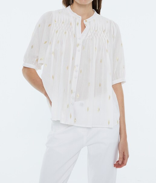 Imagen 0 de Camisa de mujer, manga corta, cuello mao.