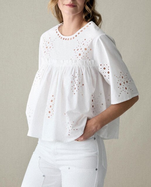 Imagen 0 de Blusa manga 3/4 calados