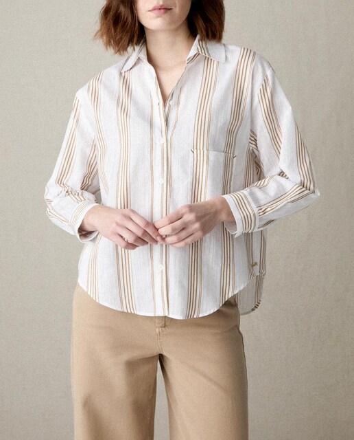 Imagen 0 de Camisa bolsillo pecho con atacados lino