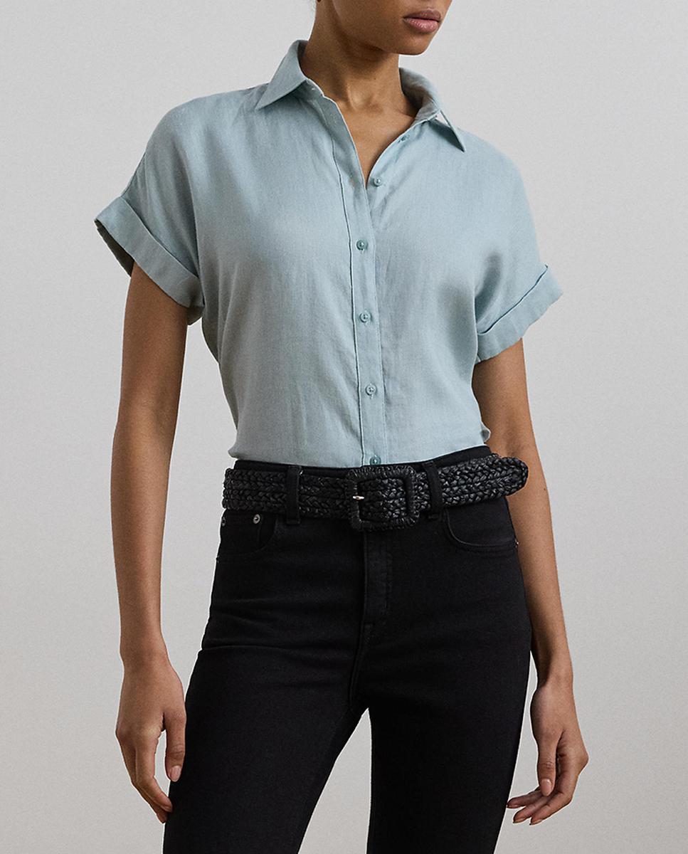 Imagen 0 de Camisa de mujer de lino de manga corta