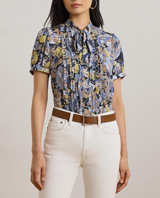 Imagen 0 de Blusa de mujer de manga corta con estampado floral