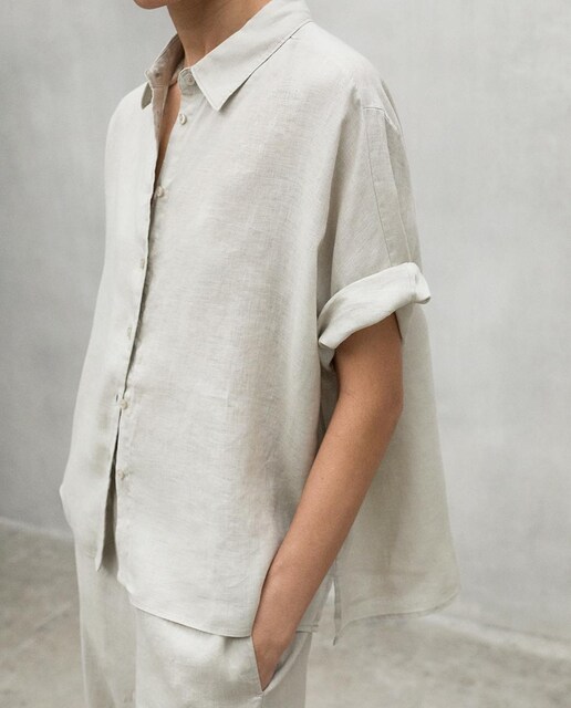 Imagen 0 de Camisa de mujer oversize de lino