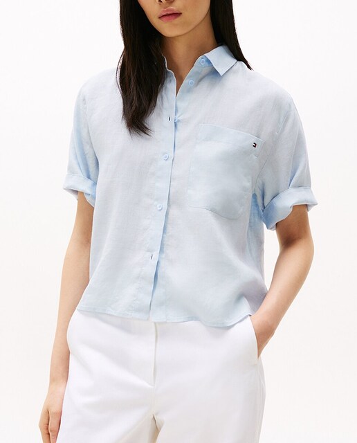 Imagen 0 de Camisa de mujer de manga corta de lino