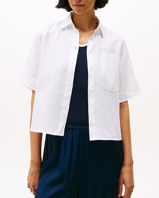 Imagen 0 de Camisa de mujer de manga corta de lino