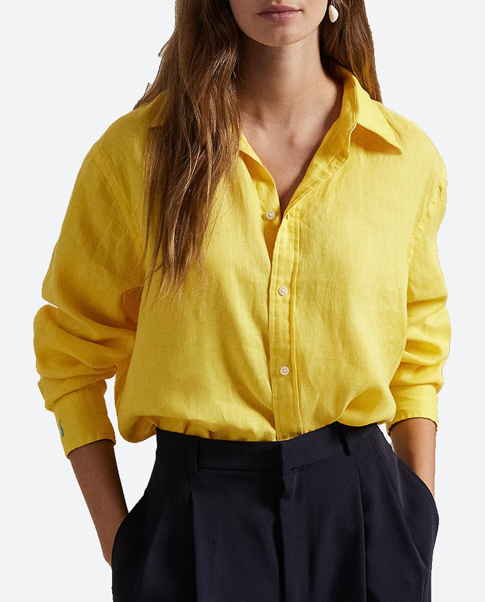 Imagen 0 de Camisa de mujer de lino de manga larga