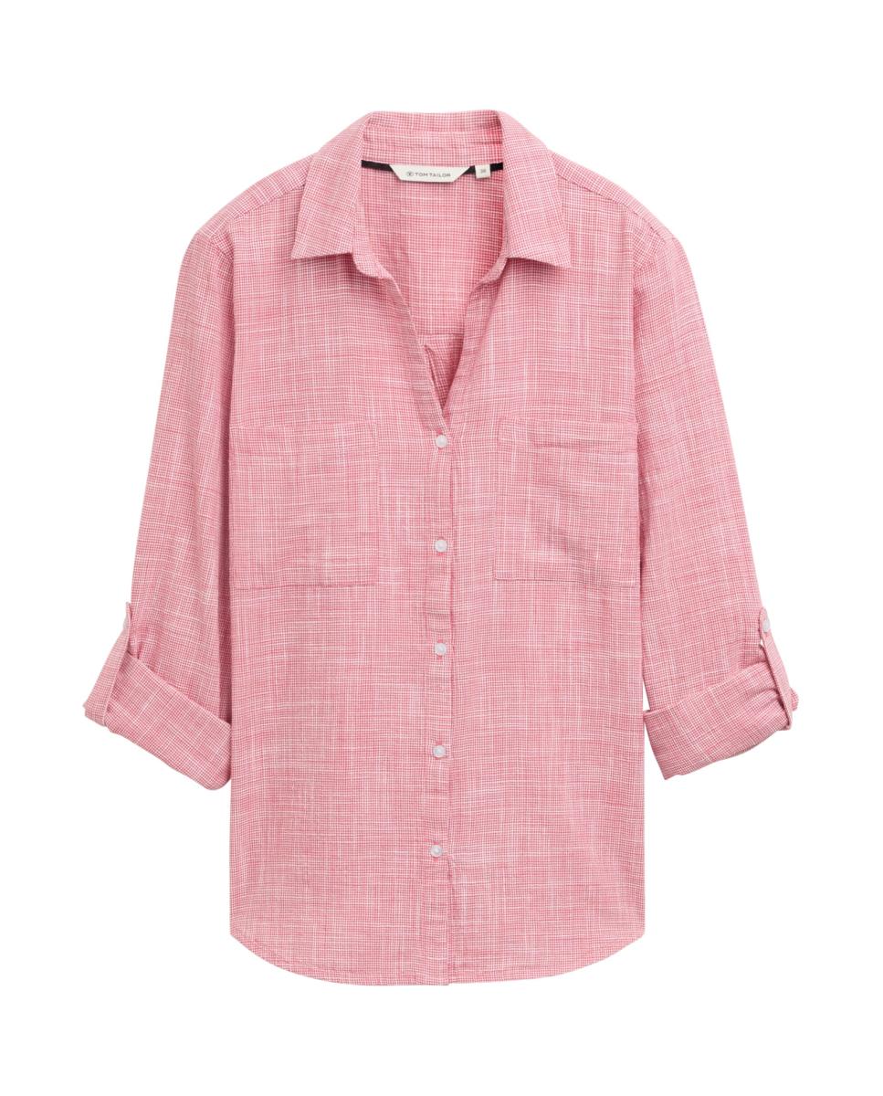 Imagen 0 de Blusa de mujer con cuello solapa y cierre frontal de botones