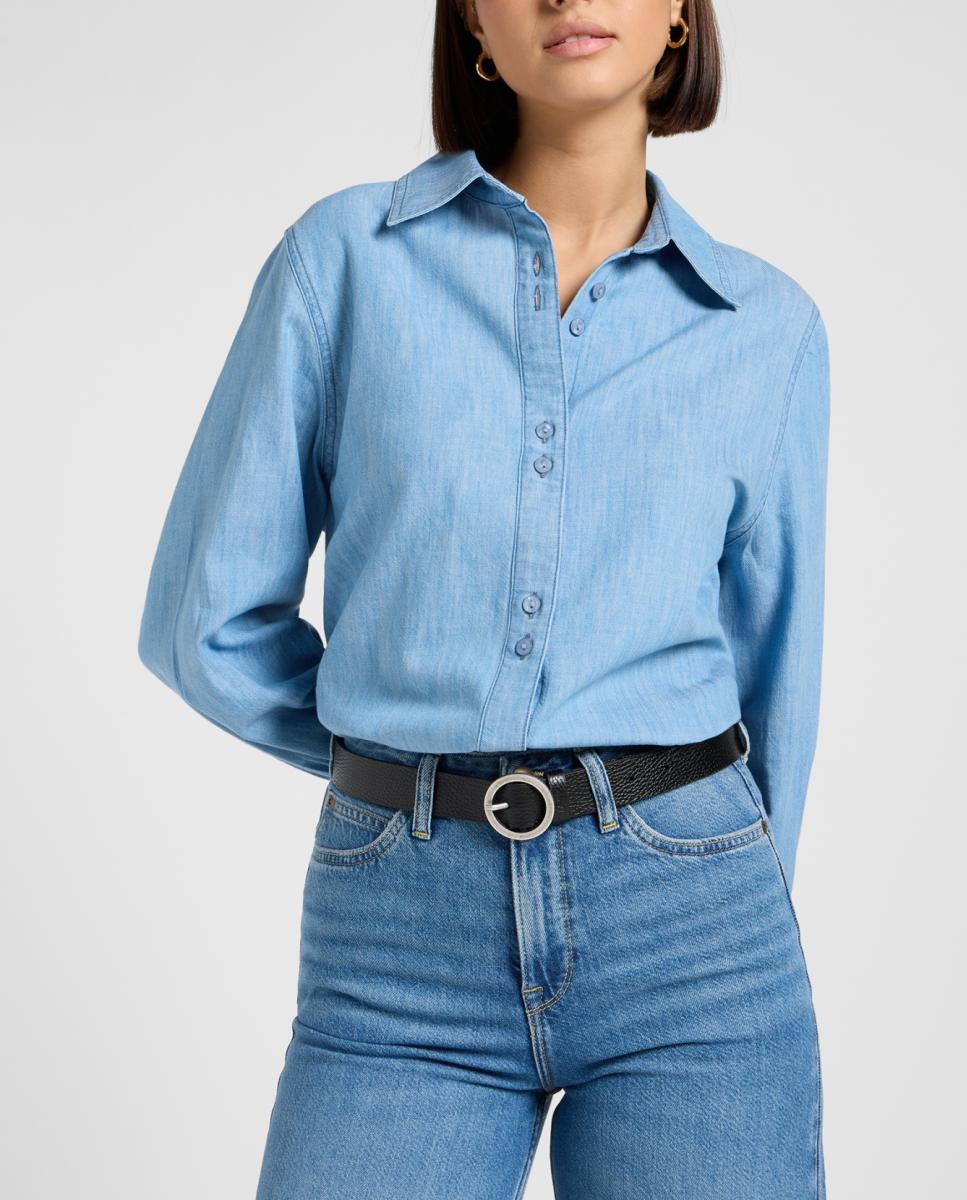 Imagen 0 de Camisa de manga larga de mujer corte holgado