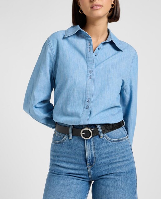 Imagen 0 de Camisa de manga larga de mujer corte holgado