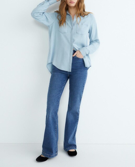 Imagen 0 de Camisa de mujer con botones y manga larga