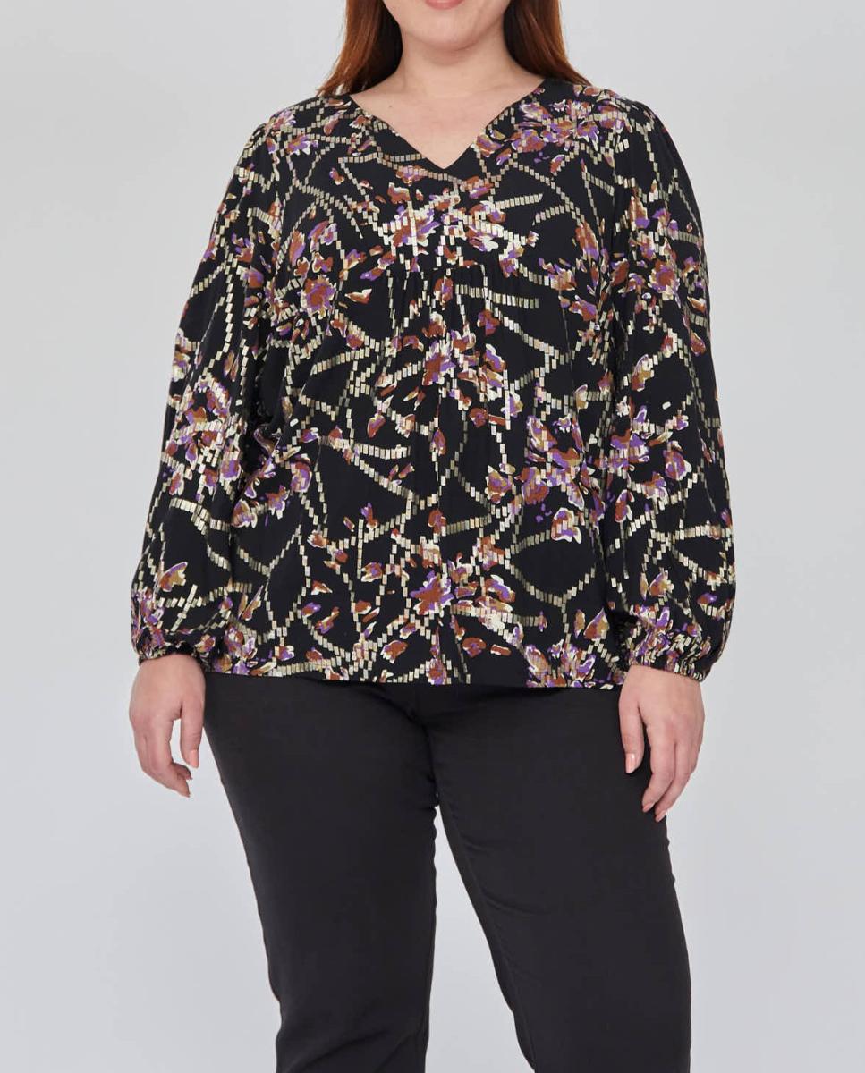 Imagen 0 de Blusa estampada con hilo metálico