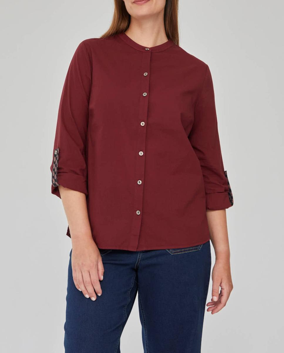 Imagen 0 de Blusa cuello mao y manga larga tinte en prenda