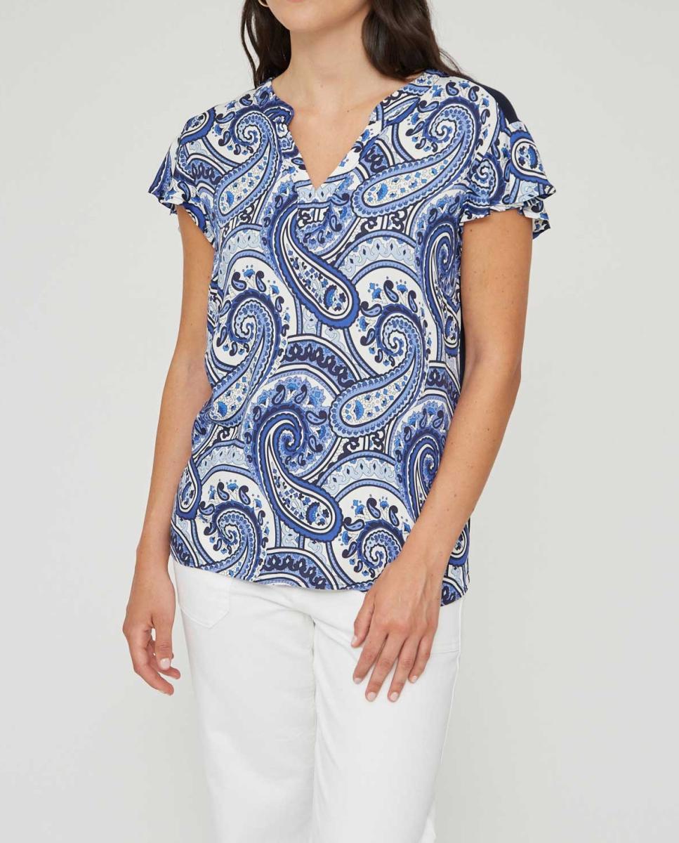 Imagen 0 de Blusa bimateria estampado paisley