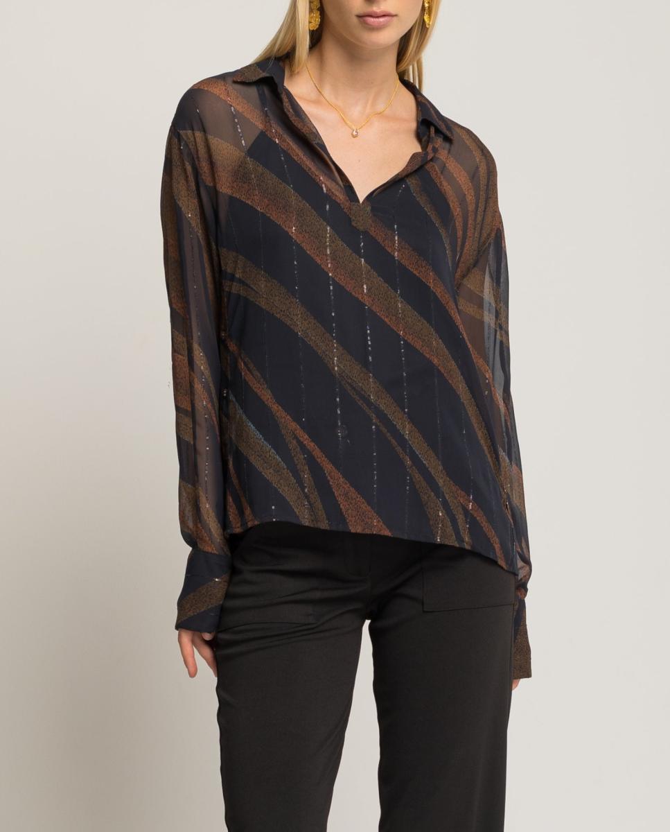 Imagen 0 de Blusa de mujer de manga larga semitransparente