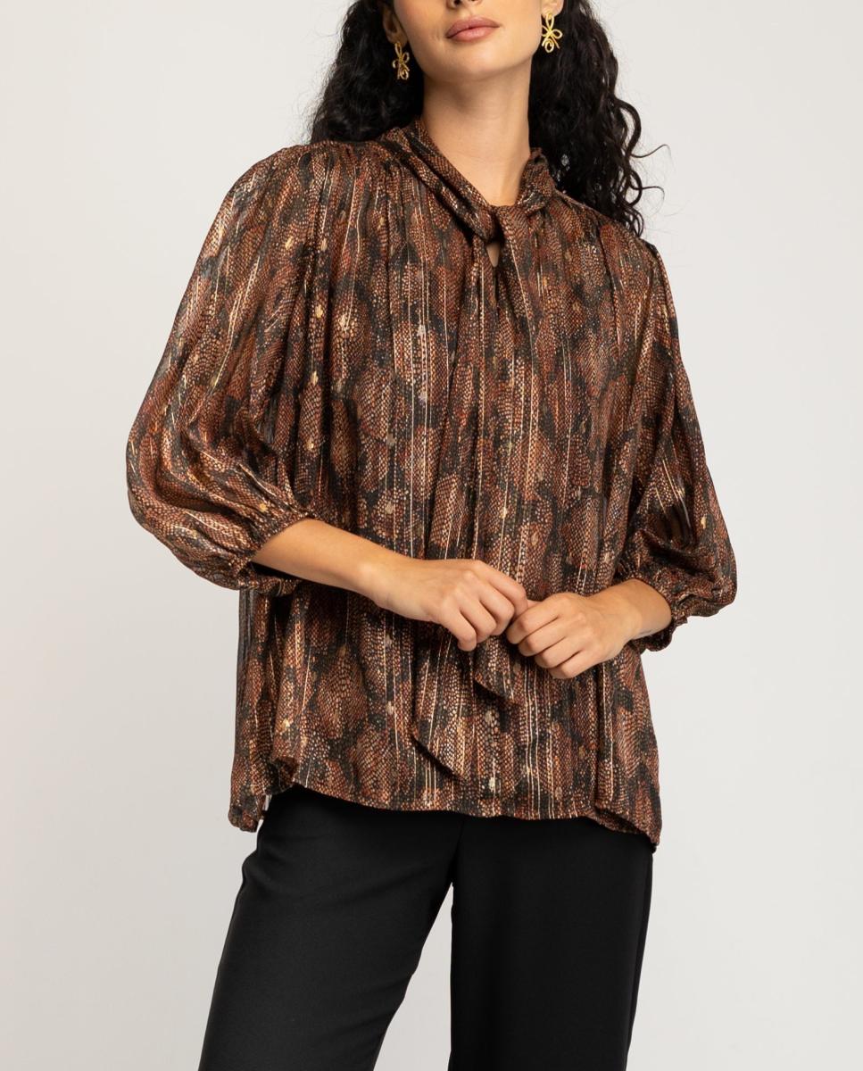 Imagen 0 de Blusa de mujer de manga larga con estampado floral
