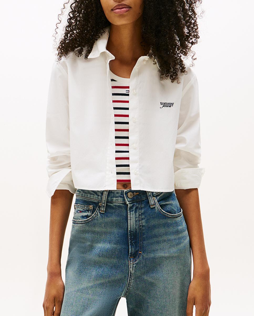 Imagen 0 de Camisa de mujer con logo bordado cropped