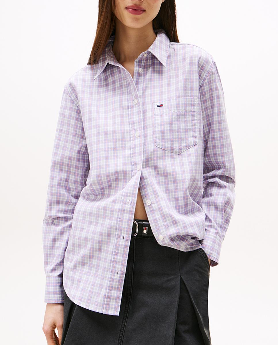 Imagen 0 de Camisa de mujer de cuadros relaxed fit