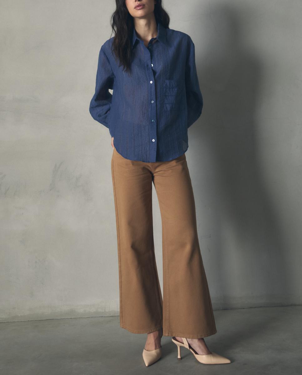 Imagen 0 de Blusa de mujer raya calada