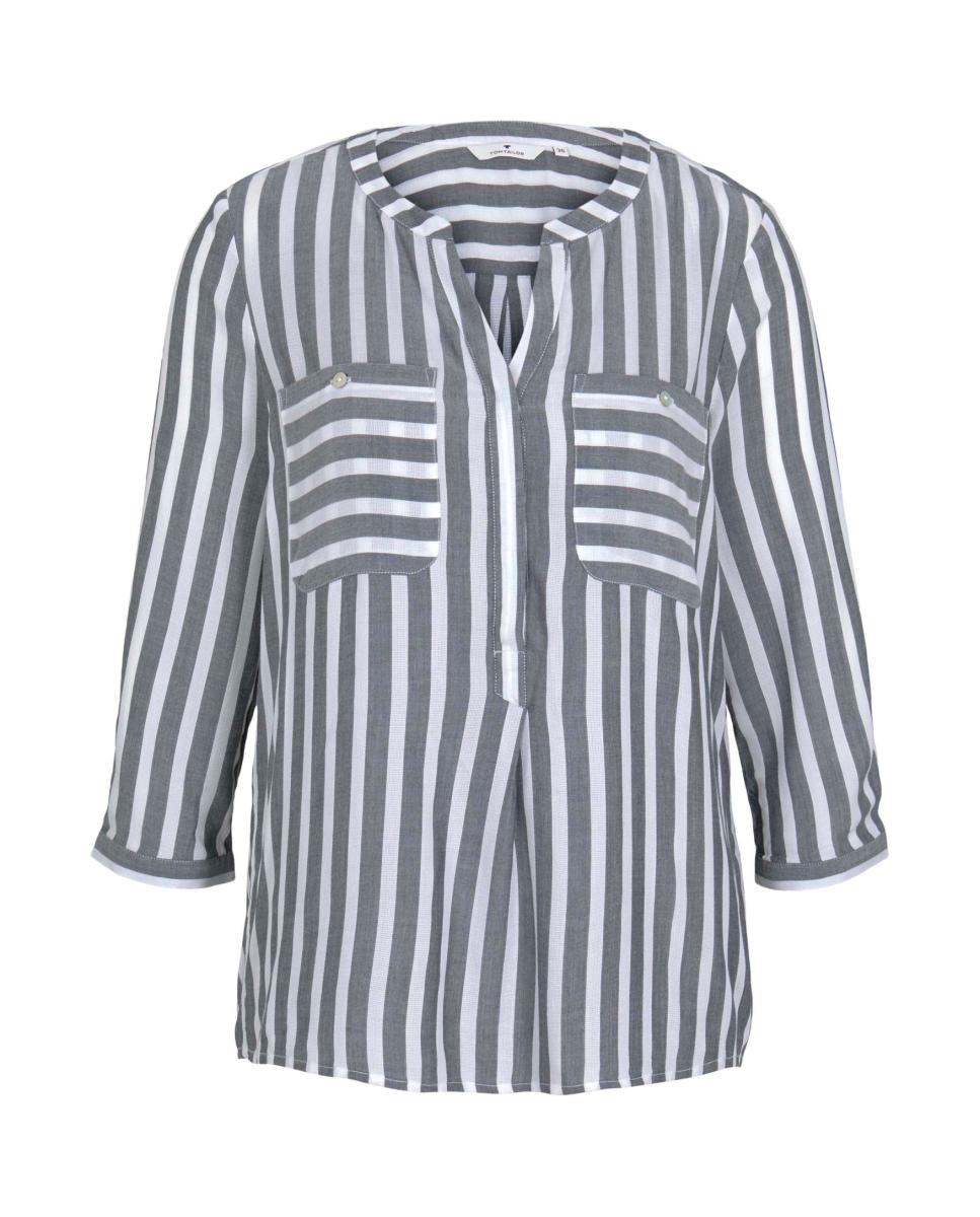 Imagen 0 de Blusa de mujer de manga francesa estampado a rayas