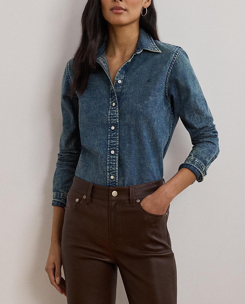 Imagen 0 de Camisa de mujer denim de  algodón