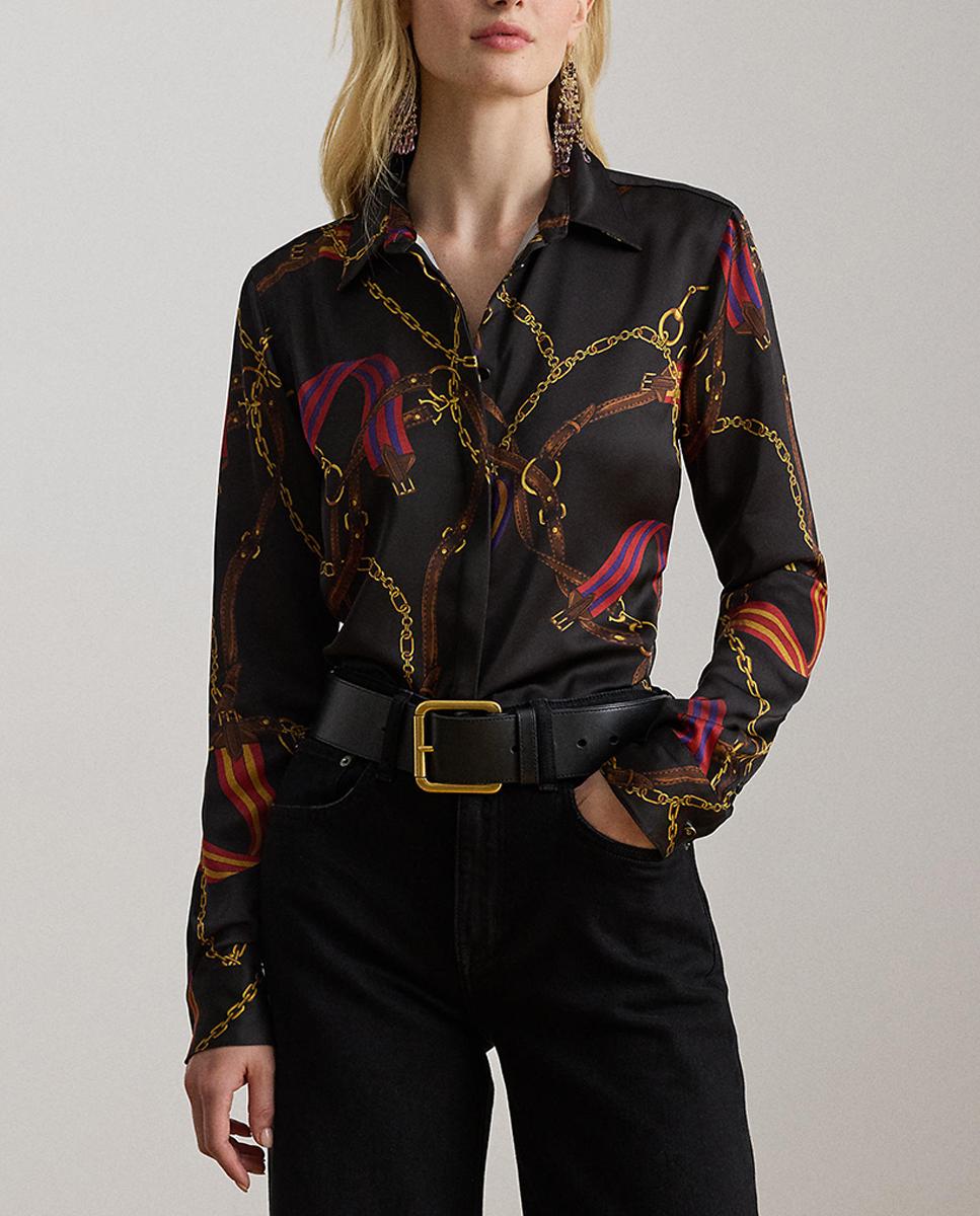 Imagen 0 de Camisa de mujer satinada con estampado