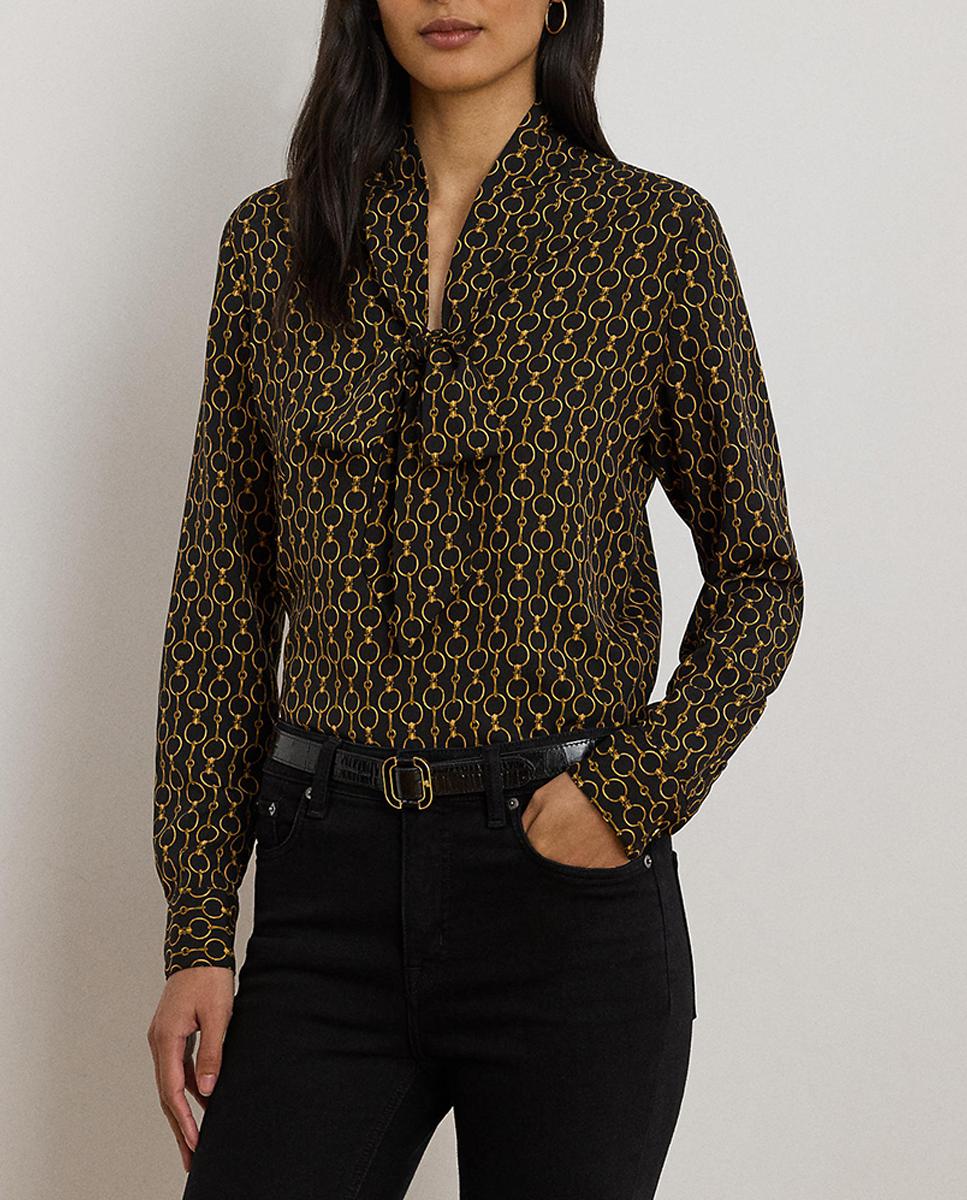 Imagen 0 de Blusa de mujer con estampado y lazo