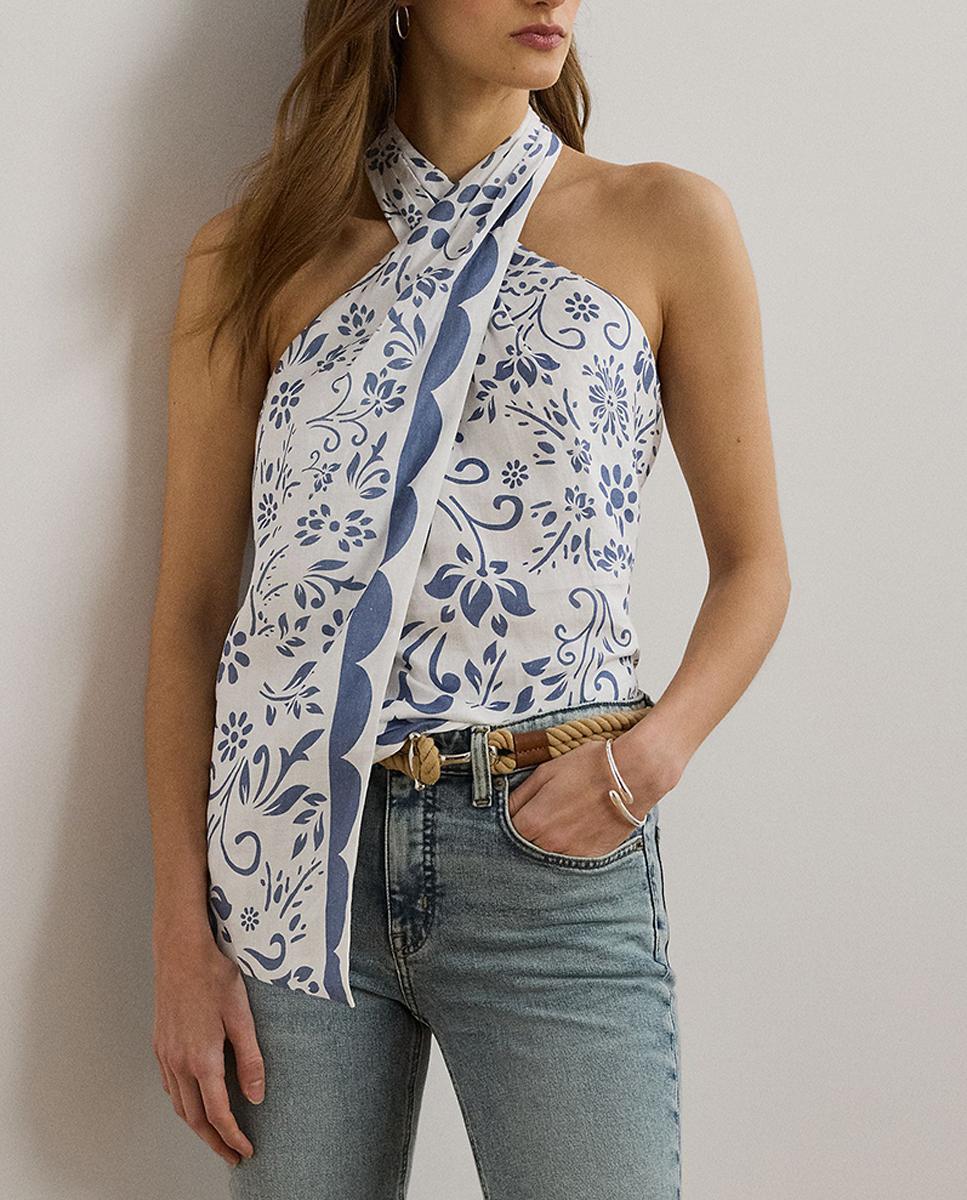 Imagen 0 de Blusa de lino con cuelo halter
