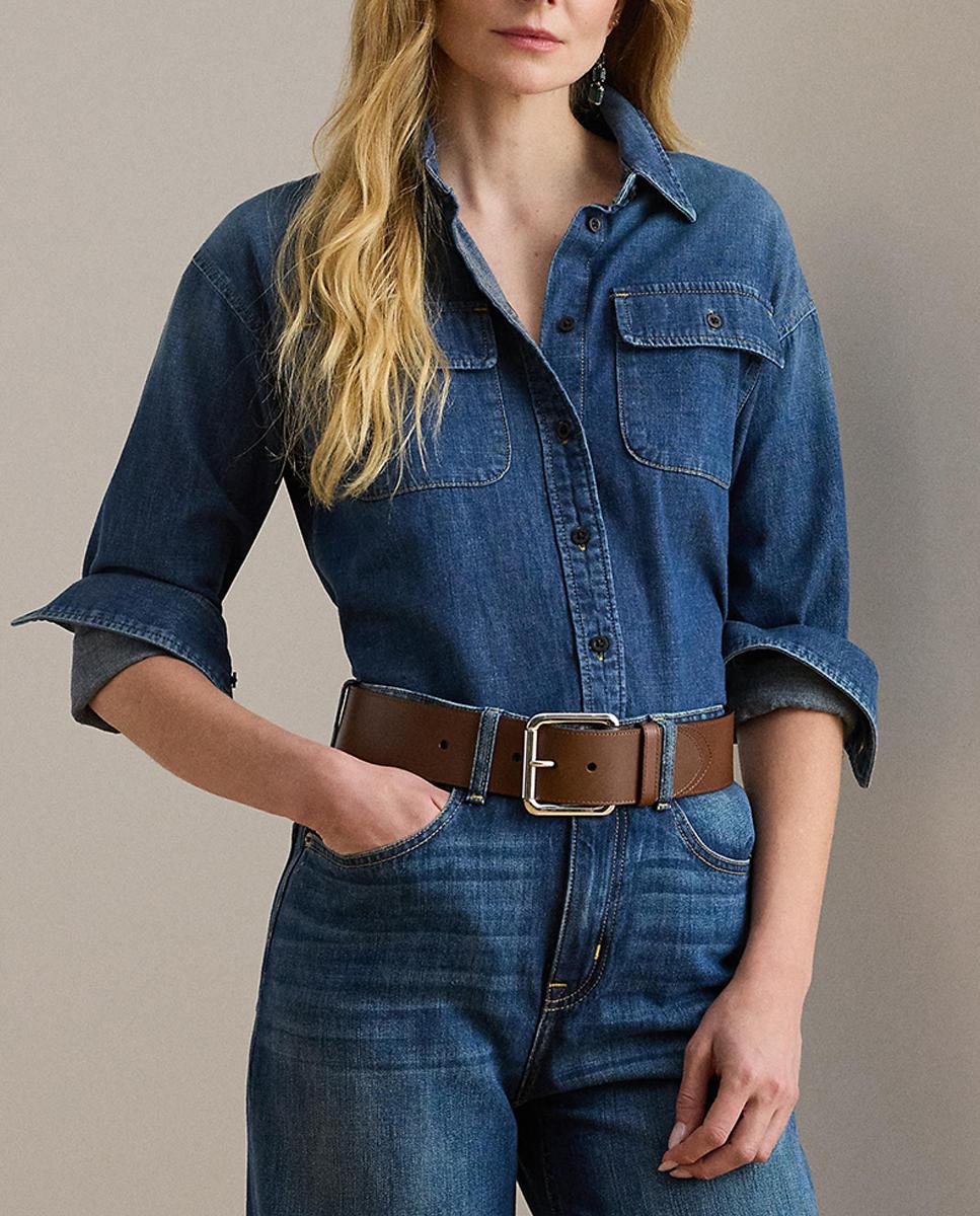 Imagen 0 de Camisa de mujer denim de algodón