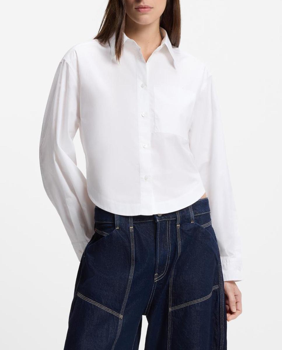 Imagen 0 de Camisa cropped de popelina en algodón