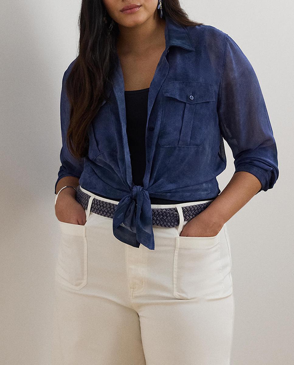 Imagen 0 de Camisa de mujer con bolsillos parche