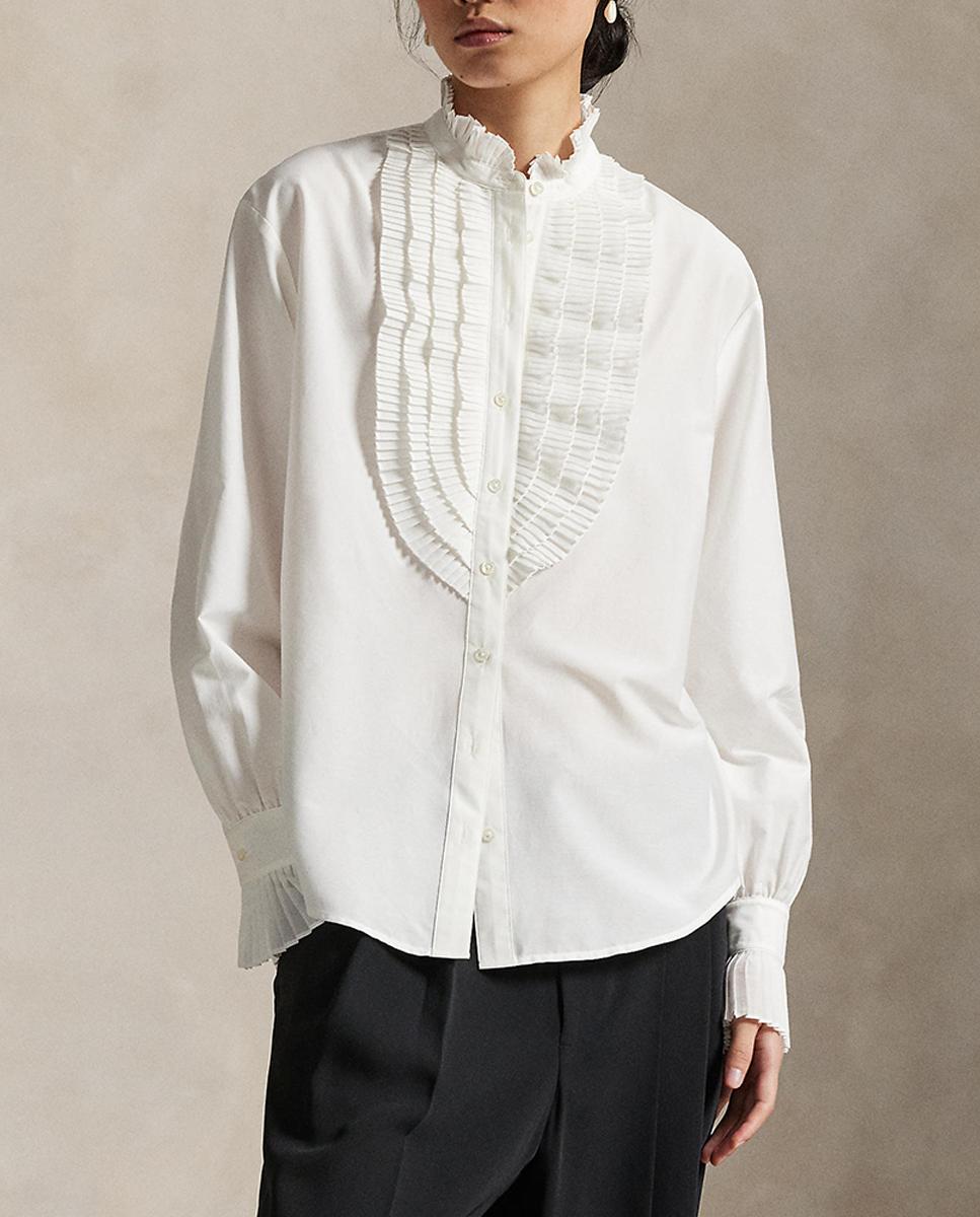 Imagen 0 de Camisa de mujer de algodón con jaretas