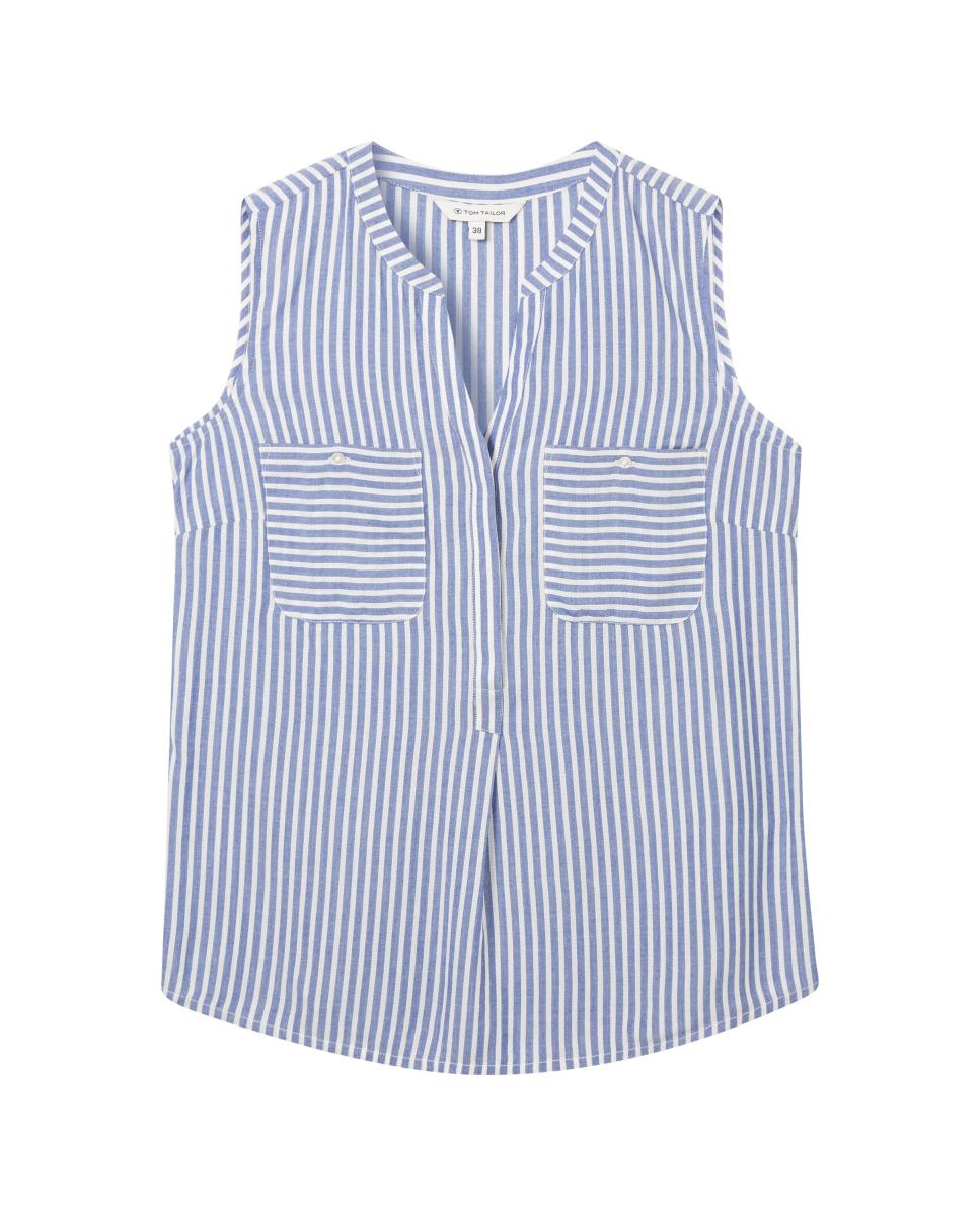 Imagen 0 de Blusa de mujer sin mangas con rayas