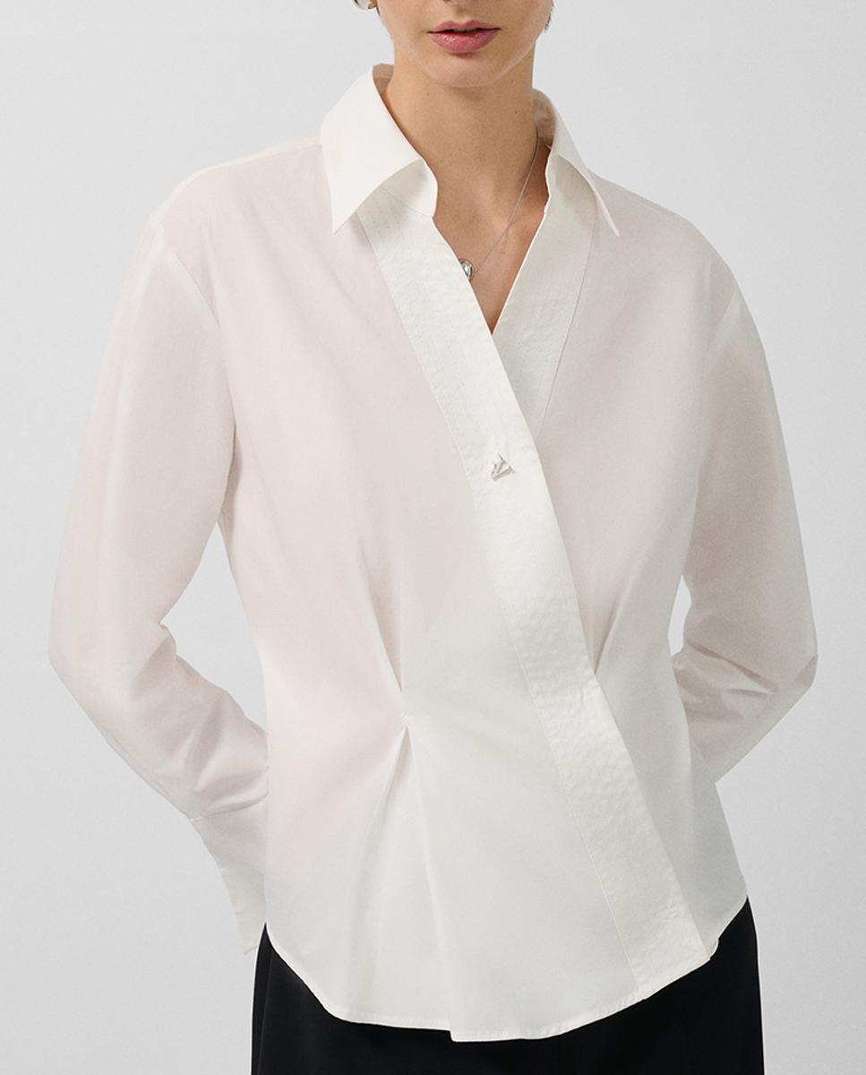 Imagen 0 de Camisa de mujer cruzada vistas pespunteadas