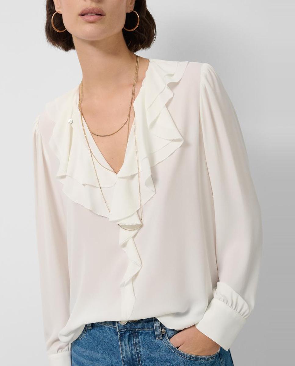 Imagen 0 de Blusa de mujer manga larga con volante