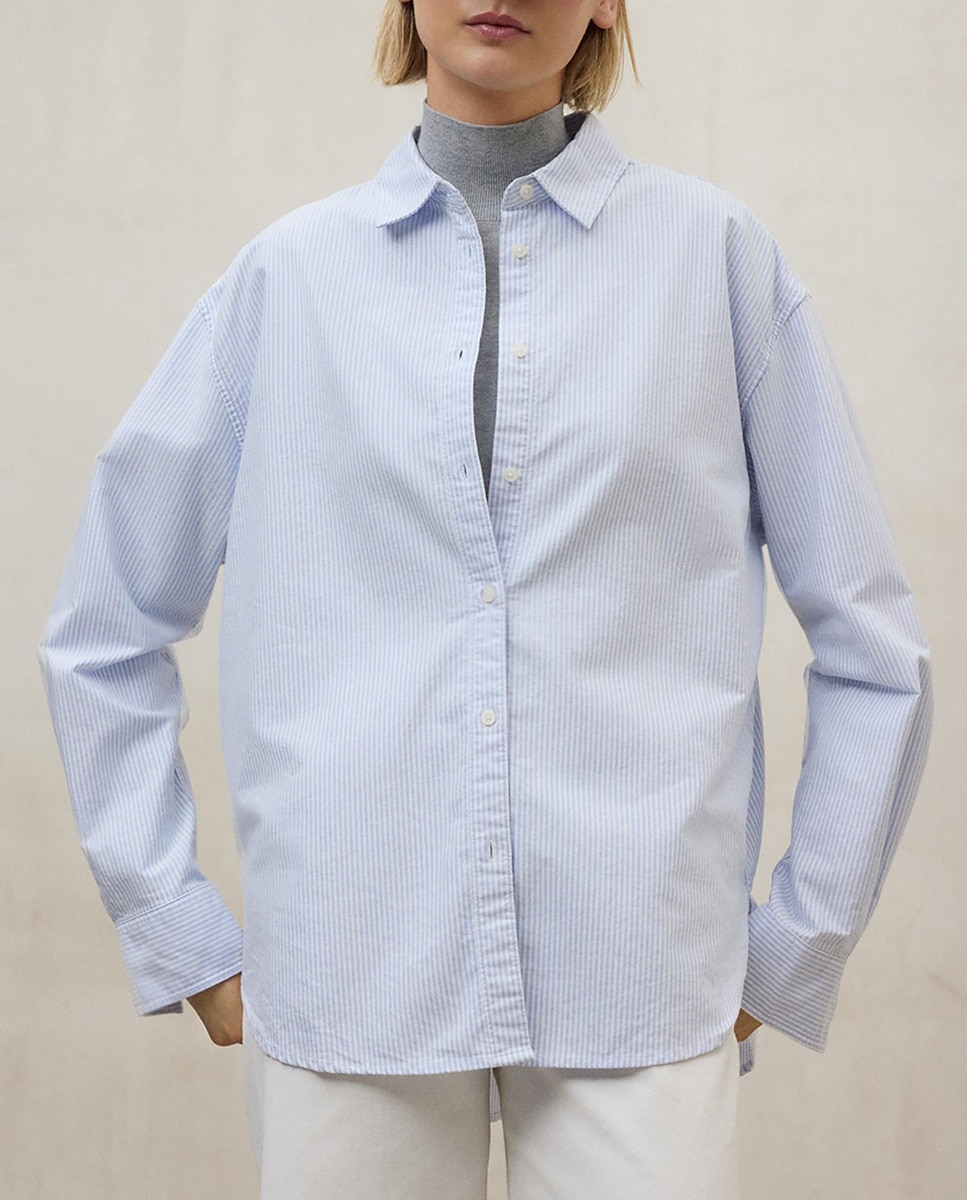 Imagen 0 de Camisa mujer pliegue tapeta frontal.