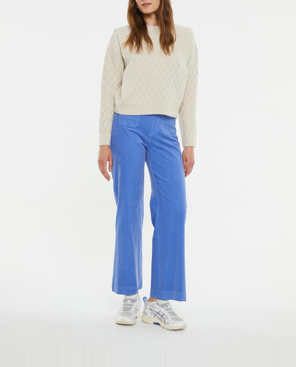Imagen 0 de Jersey de mujer crop con aranes y detalle en hombros
