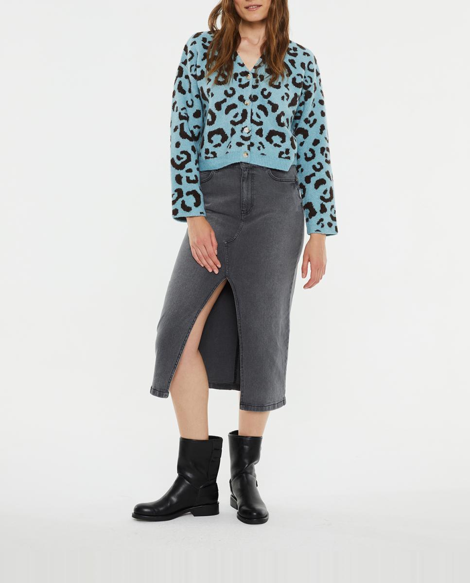 Imagen 0 de Cárdigan de mujer recto jacquard animal print