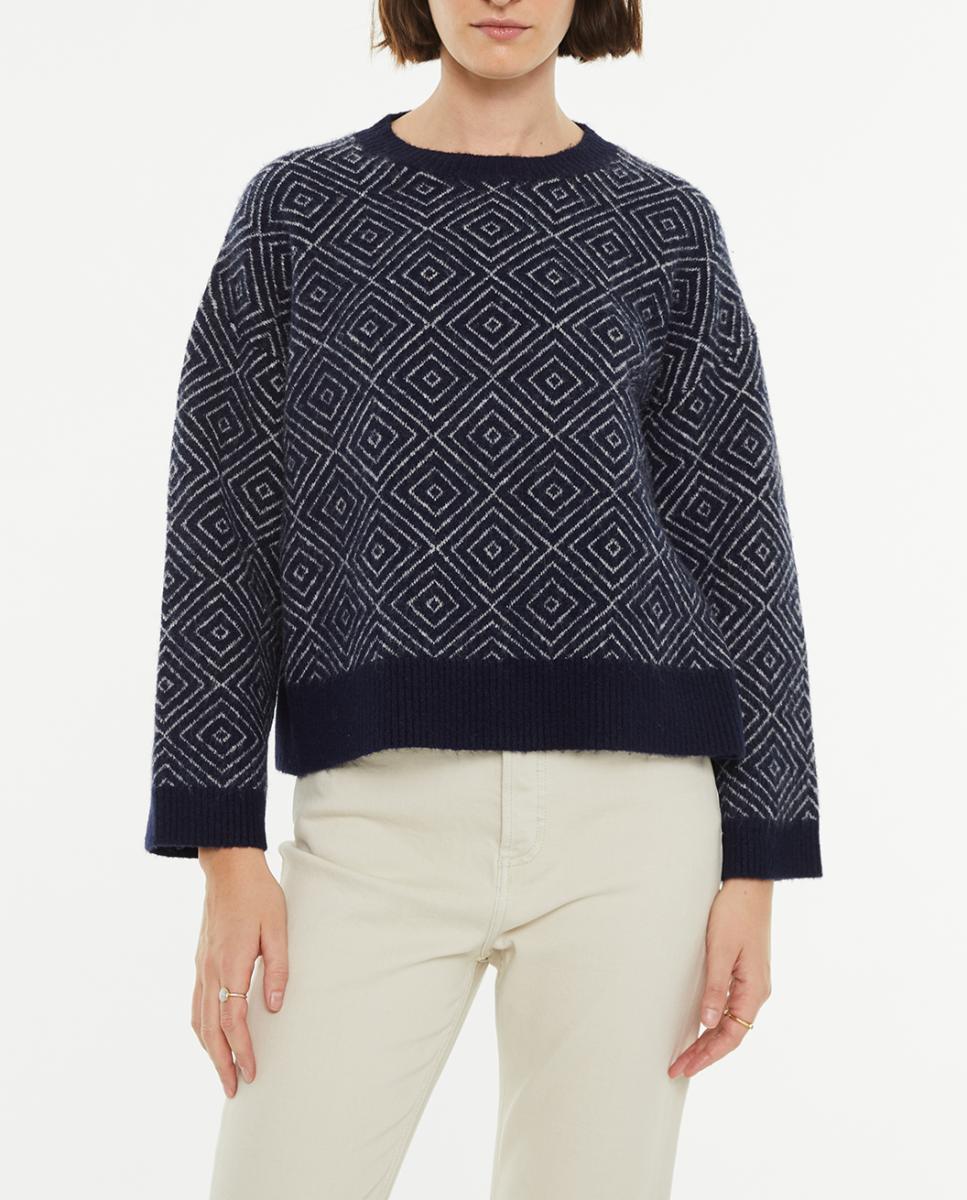 Imagen 0 de Jersey de mujer cuello redondo jacquard rombos