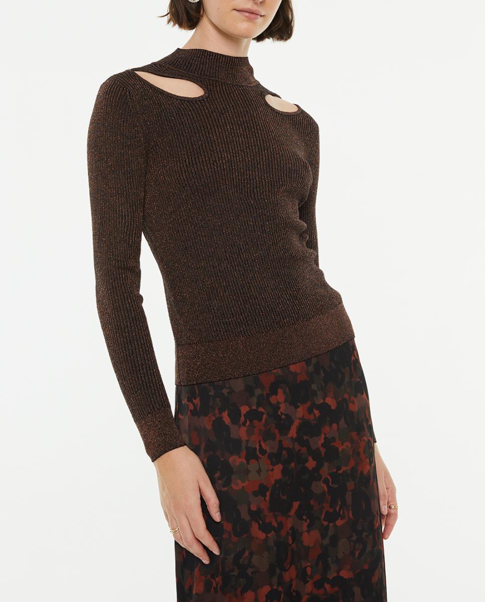Imagen 0 de Jersey de mujer ajustado con brillo detalle cut out