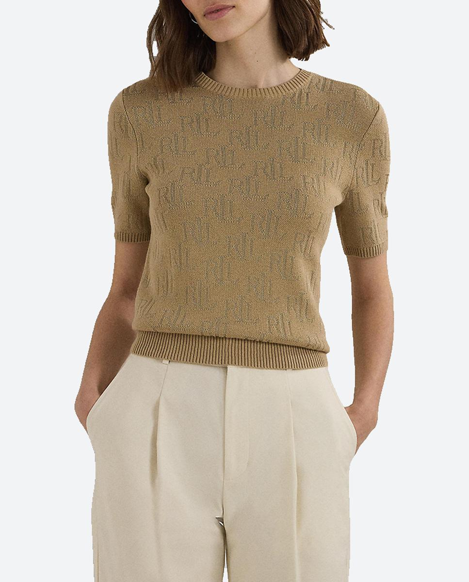 Imagen 0 de Jersey de mujer de manga corta con jacquard de logotipos