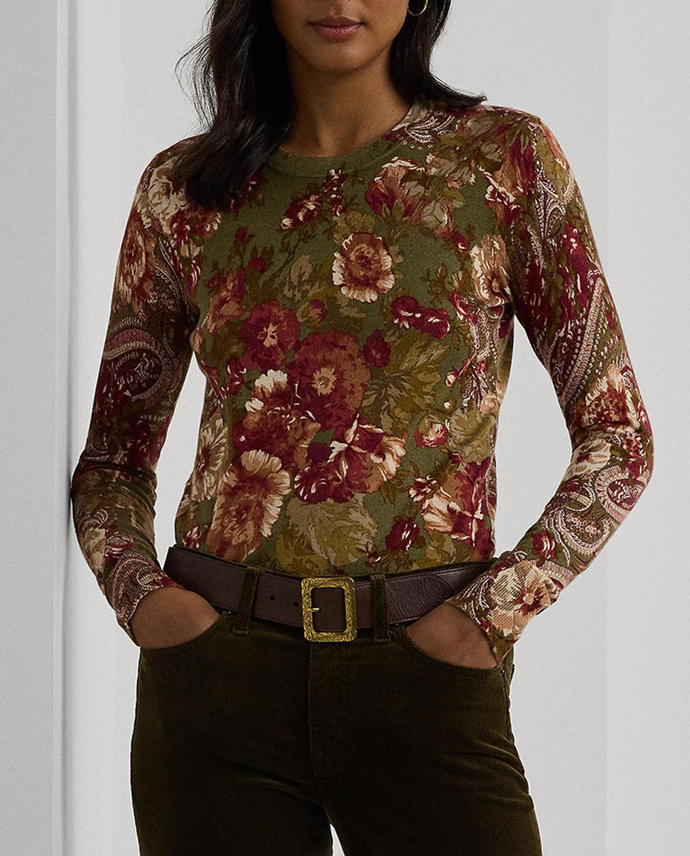 Imagen 0 de Jersey de mujer de manga larga con estampado de flores