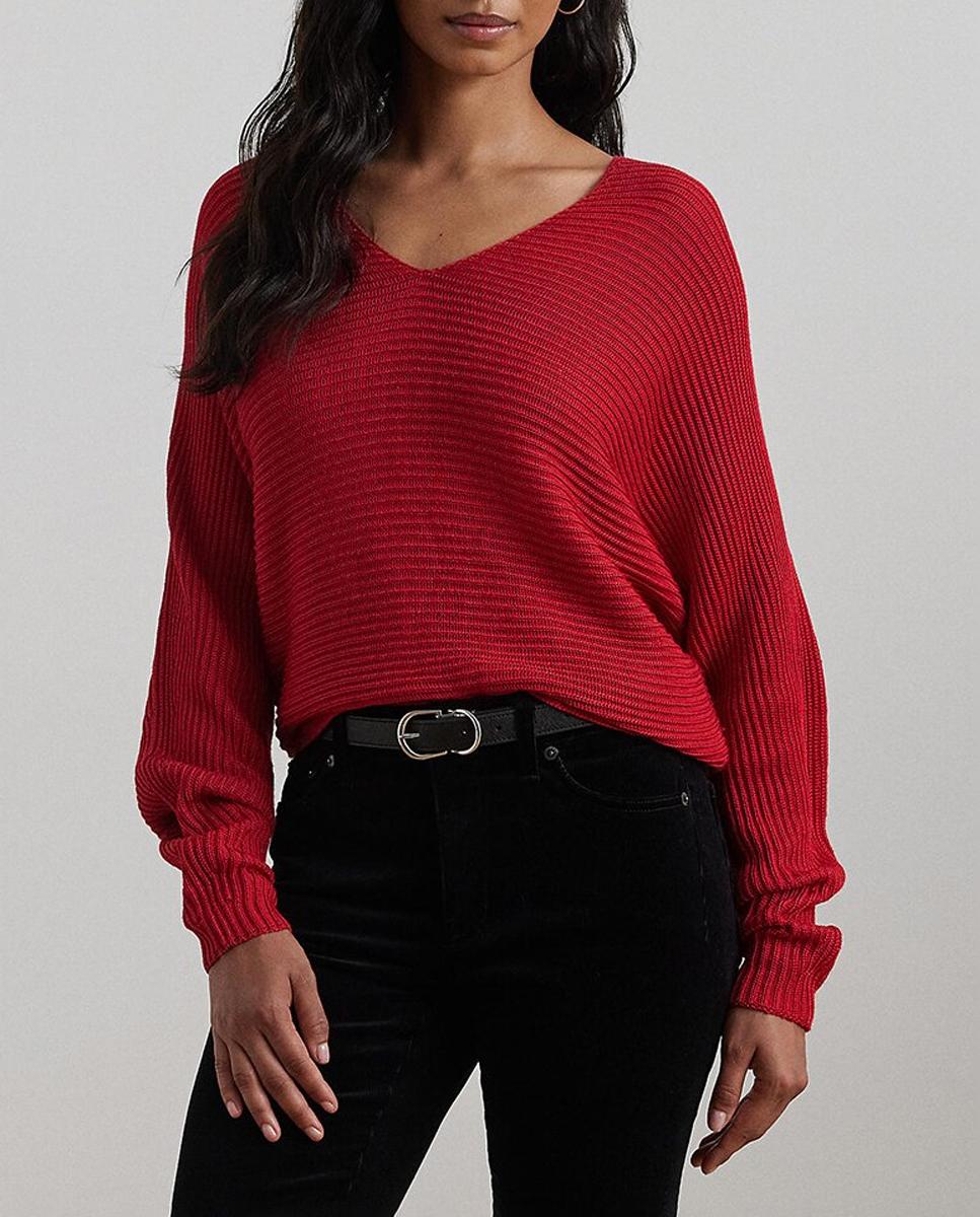 Imagen 0 de Jersey de mujer de manga abullonada y cuello pico