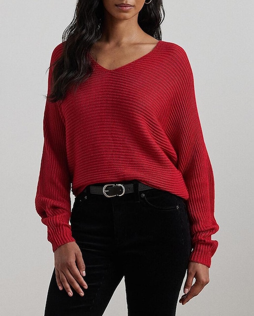 Imagen 0 de Jersey de mujer de manga abullonada y cuello pico